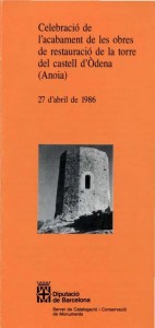 Opuscle Celebració Acabament Obres Restauració Torre Castell d'Òdena 1986
